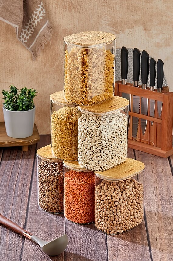 COOKER 17 CM BAMBU KAPAK BOROSİLİKAT KAVANOZ (24) - 2