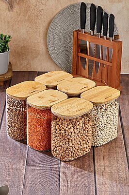 COOKER 17 CM BAMBU KAPAK BOROSİLİKAT KAVANOZ (24) - 3