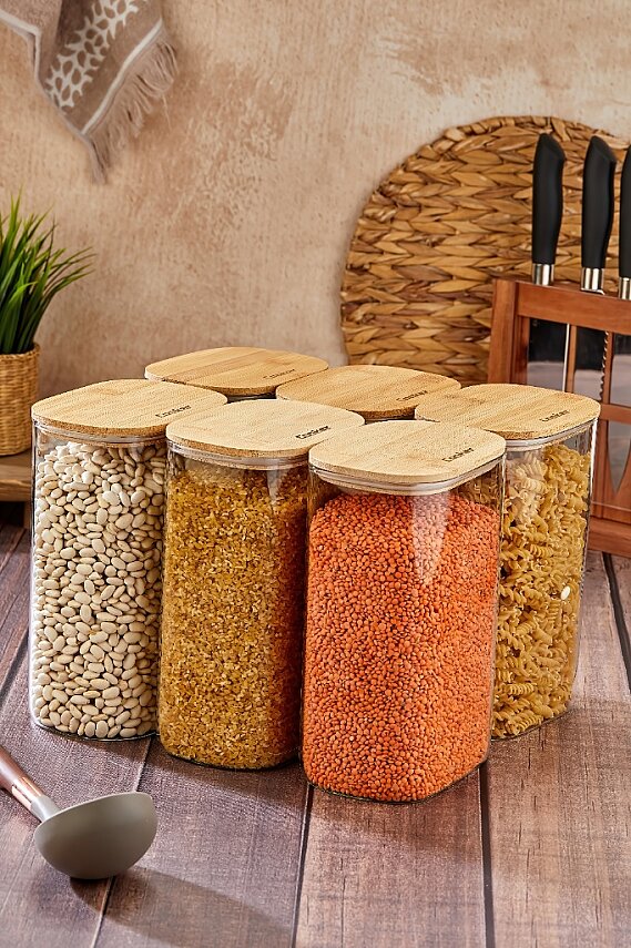 COOKER 22 CM BAMBU KAPAK BOROSİLİKAT KAVANOZ (24) - 2