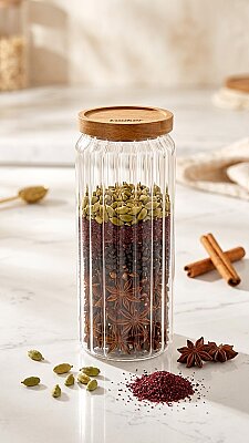 COOKER 27 CM BAMBU KAPAK BOROSİLİKAT KAVANOZ (24) - 3