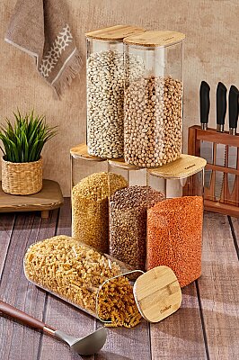 COOKER 27 CM BAMBU KAPAK BOROSİLİKAT KAVANOZ (24) - 2