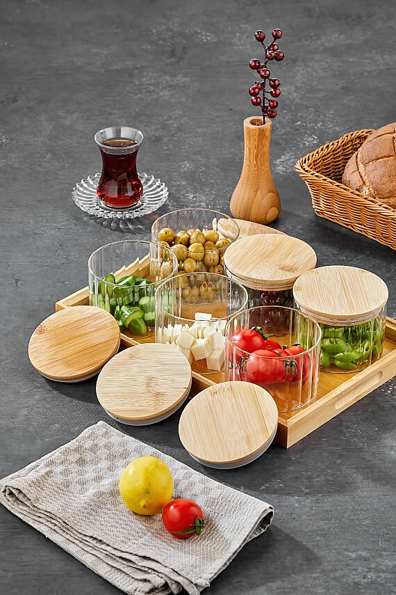 COOKER 6LI BOROSİLİKAT CAM KAHVALTILIK SETİ (8) - 2