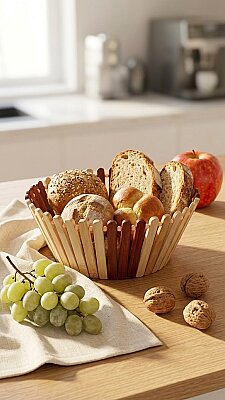 COOKER AHŞAP OVAL EKMEK SEPETİ (60)