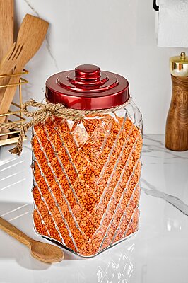 COOKER NOSTALJİ SERİSİ CAM KAVANOZ 30CM KIRMIZI(6) - 3